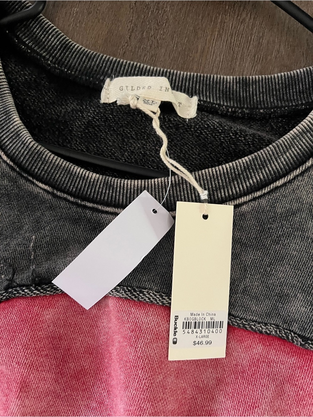 Gilded Intent Colorblock Acid Wash Pullover - Picture 3 of 3